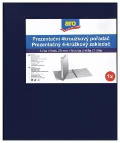 aro Pořadač prezentační 4-kroužkový A4 25 mm modrý 1 ks