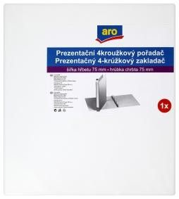 aro Pořadač prezentační 4kroužkový A4 75 mm bílý 1 ks