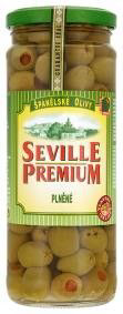 SEVILLE PREMIUM Olivy zelené s papričkou 450 g