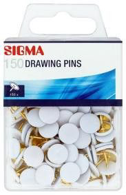 SIGMA Připínáčky bílé 150 ks