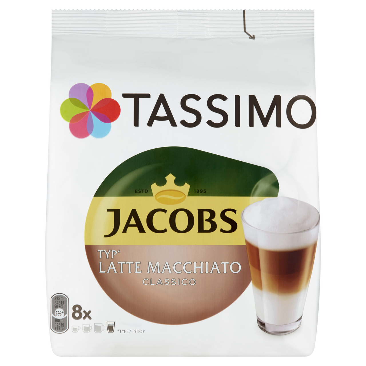 TASSIMO Latte Macchiato (8 x 7 g + 8 x 26 g) kapsle