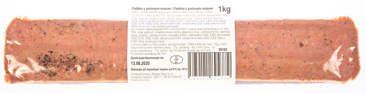 PATÉ DU CHEF Paštika s pečeným masem chlaz. 1 kg