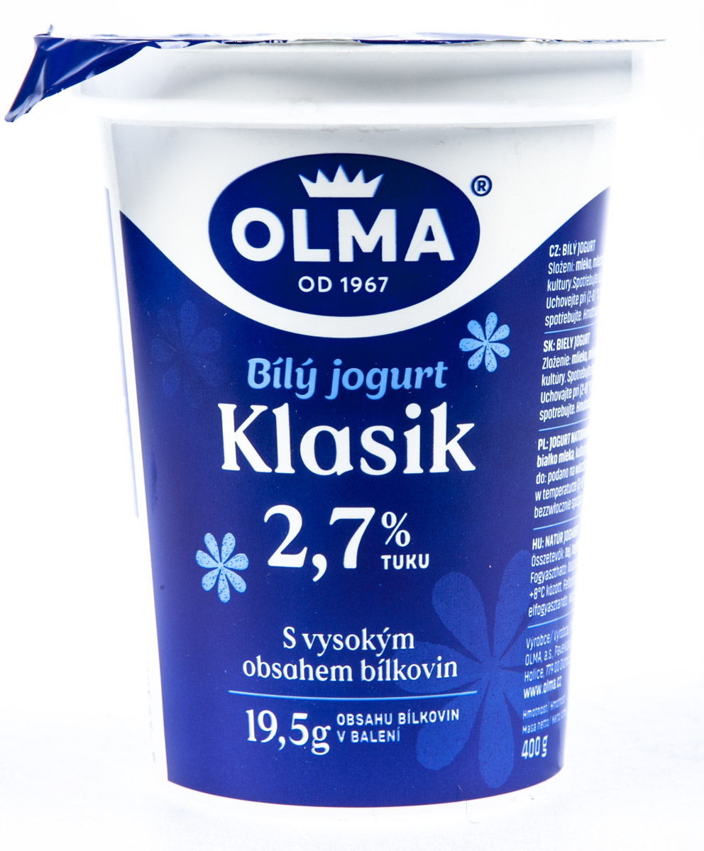 OLMA Klasik jogurt bílý 2,7 % tuku chlaz. 12 x 400 g