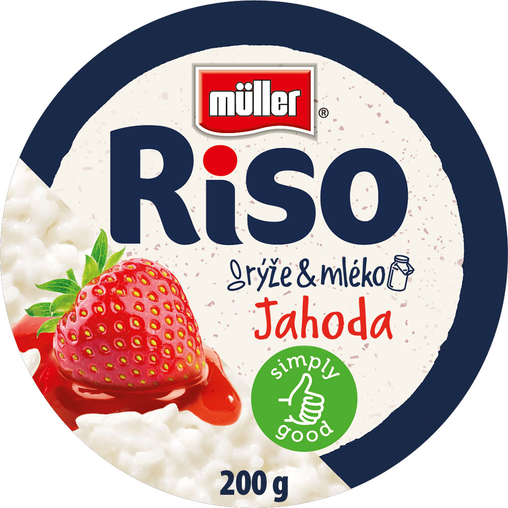 müller Riso Mléčná Rýže Ovocný mix (jahoda višeň) chlaz. 12 x 200 g