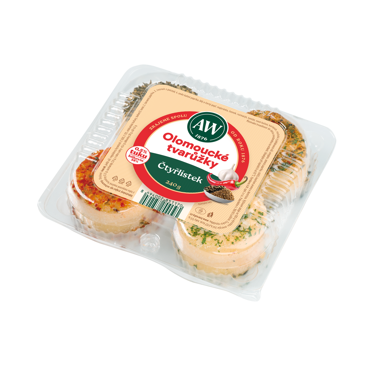 A.W. Čtyřlístek olomoucké tvarůžky chlaz. 240 g