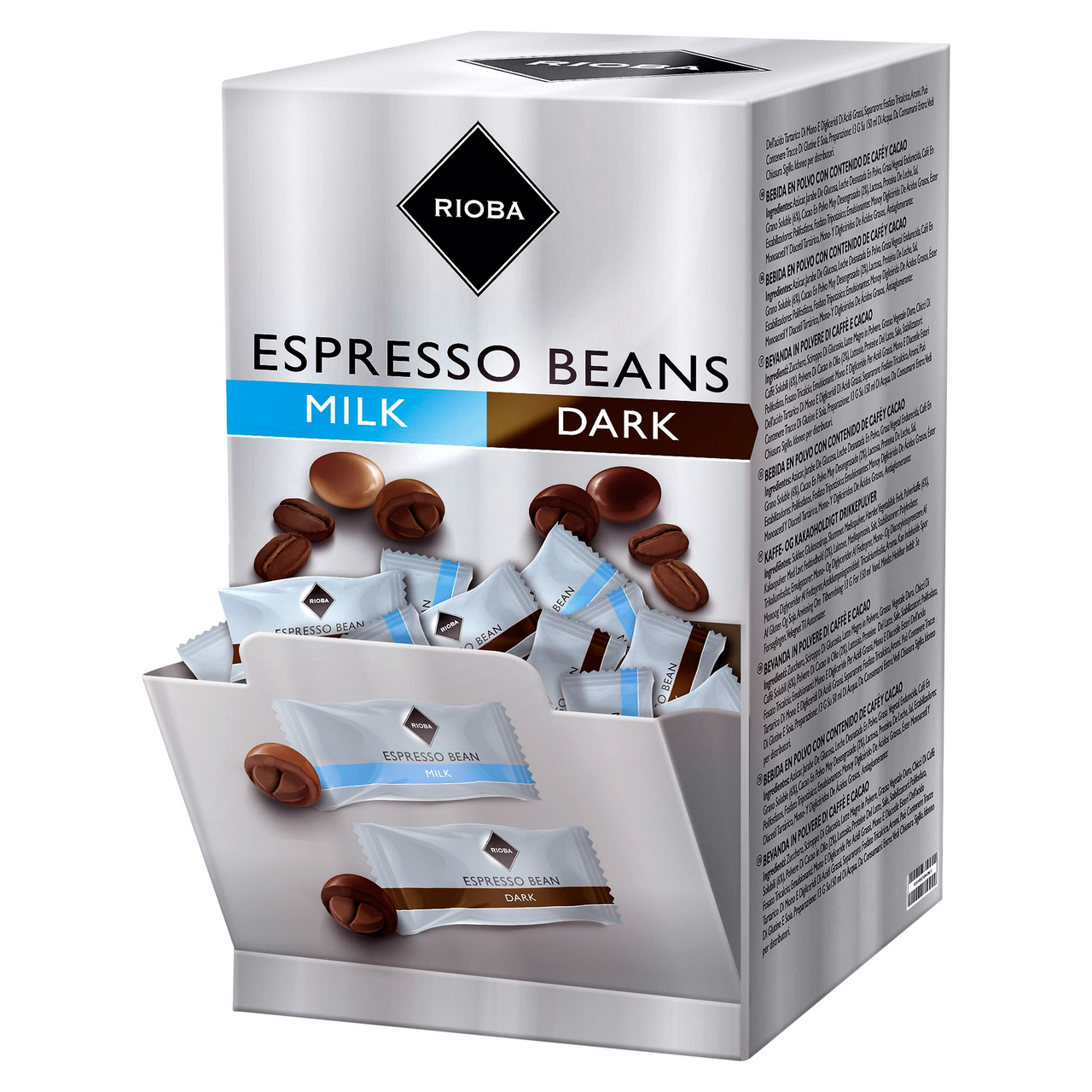 RIOBA Kávové zrno v čokoládě Milk / Dark 400 x 1,1 g