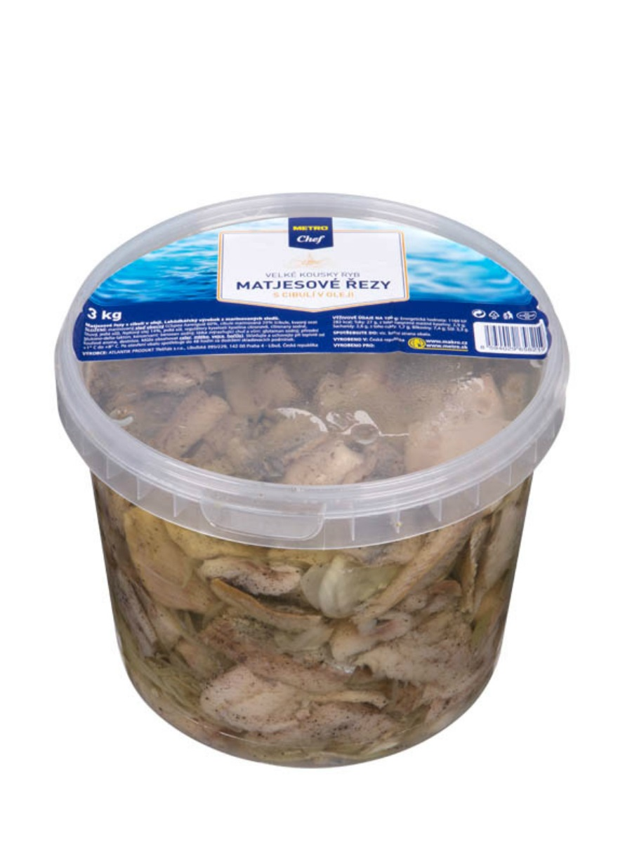 METRO Chef Matjesové řezy s cibulí (pevný podíl 2,4 kg) chlaz. 3 kg