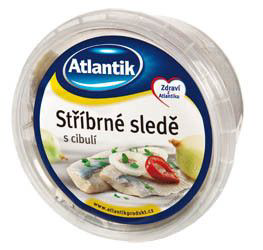 Atlantik Stříbrné sledě s cibulí (pevný podíl 3 x 110 g) chlaz. 3 x 150 g