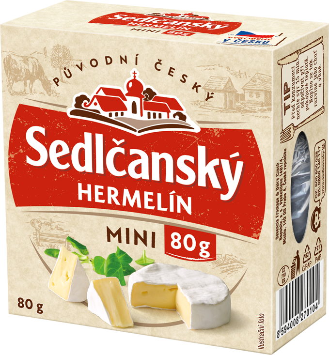 Sedlčanský Hermelín Sýr mini chlaz. 10 x 80 g