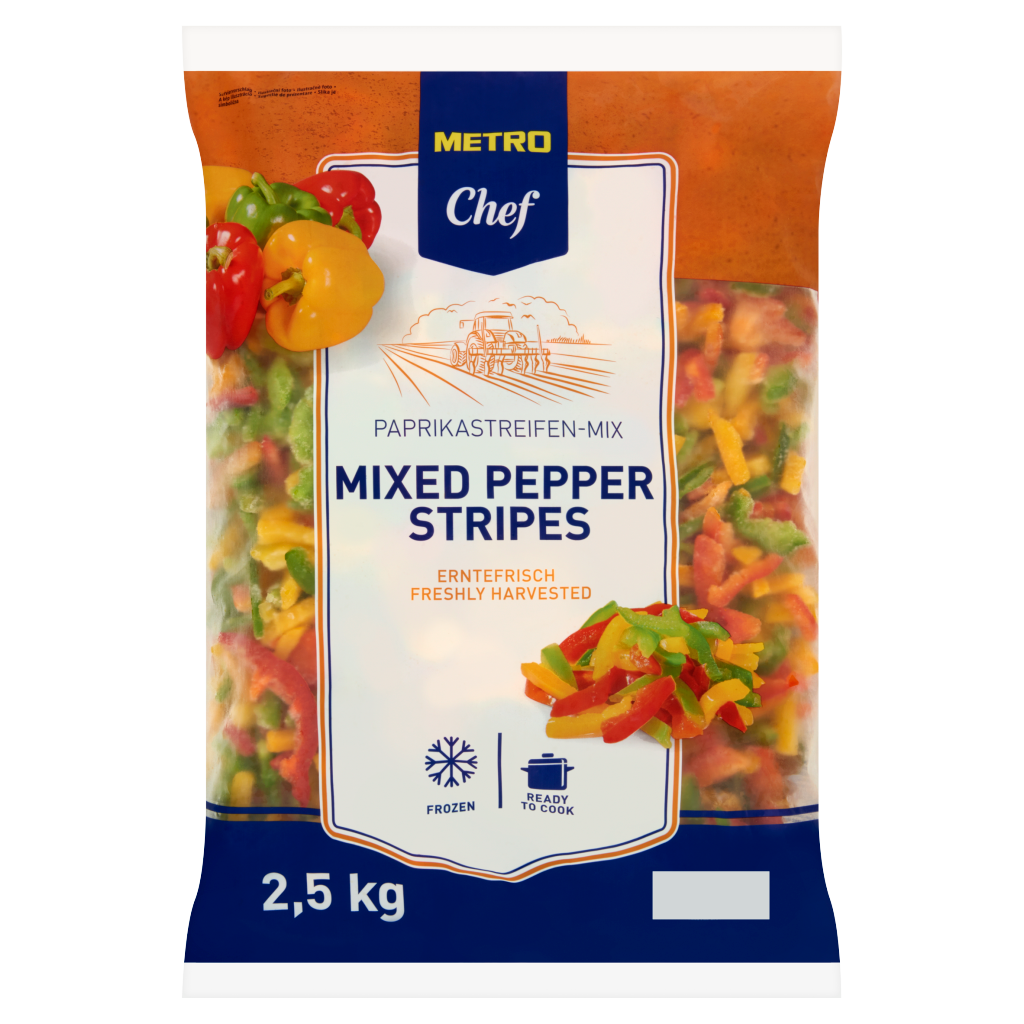 METRO Chef Paprika krájená trio mix mraž. 2,5 kg