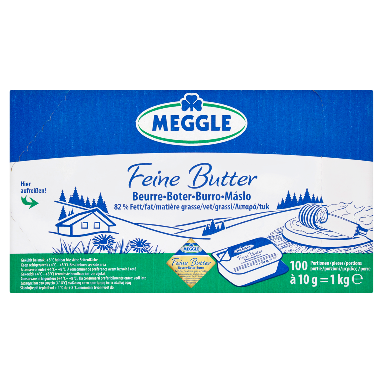 MEGGLE Máslo porce chlaz. 100 x 10 g vanička