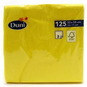 Duni Ubrousky 33 cm 2vrstvé žluté 125 ks