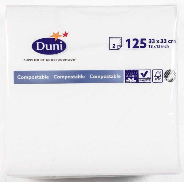 Duni Ubrousky 33 cm 2vrstvé bílé 125 ks