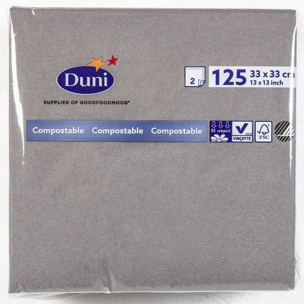 Duni Ubrousky 2vrstvé 33 cm tmavě šedé 125 ks