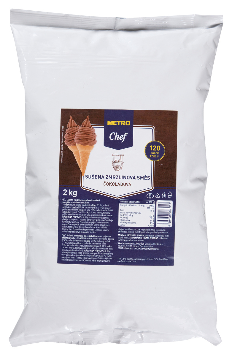 METRO Chef Zmrzlinová směs čokoládová příchuť 2 kg