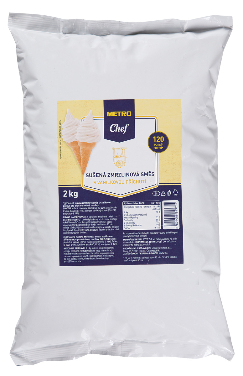 METRO Chef Zmrzlinová směs vanilková příchuť 2 kg