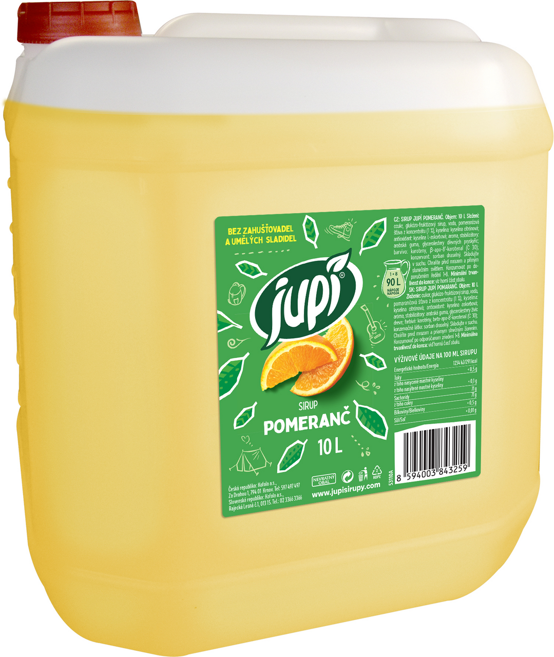 jupí Sirup pomerančový 10 l