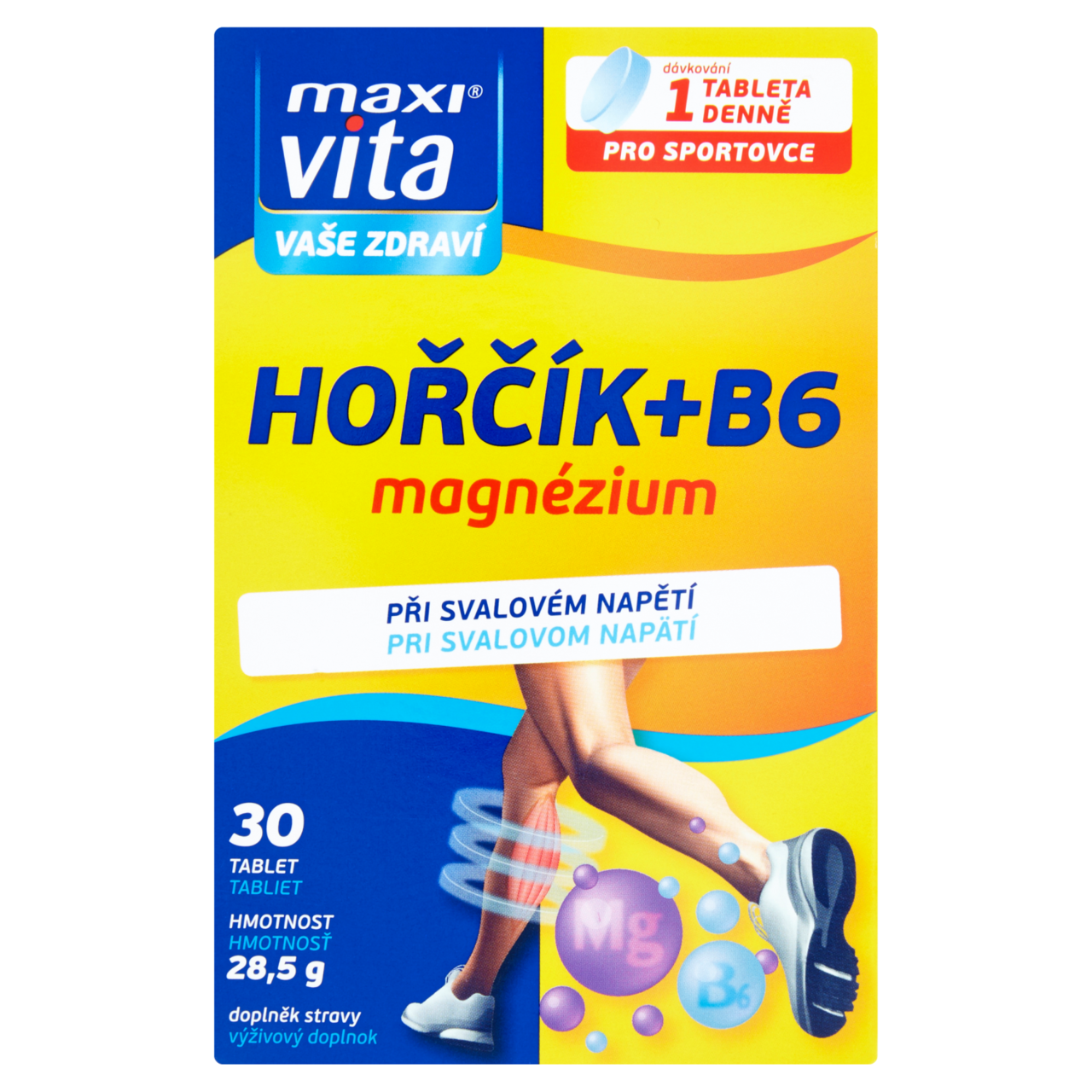 maxi vita Hořčík + vitamin B6 30 tablet