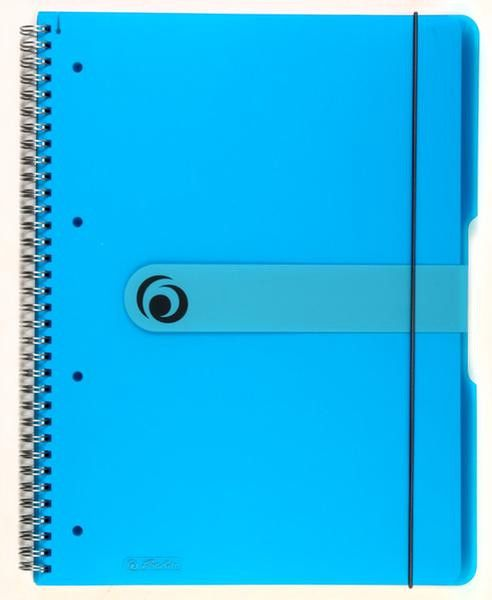 herlitz Blok spirálový A4/80L čtverečkovaný transparentní modrý 1 ks