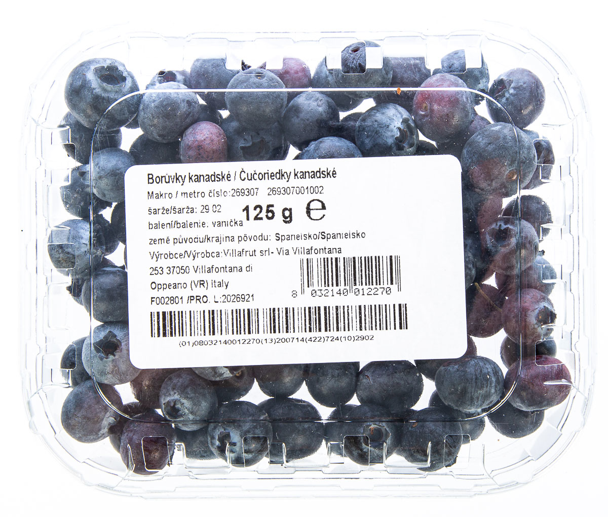 Borůvky kanadské čerstvé 125 g
