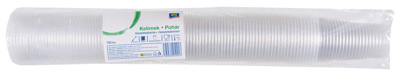 aro Kelímek na studené nápoje 300 ml transparentní 100 ks