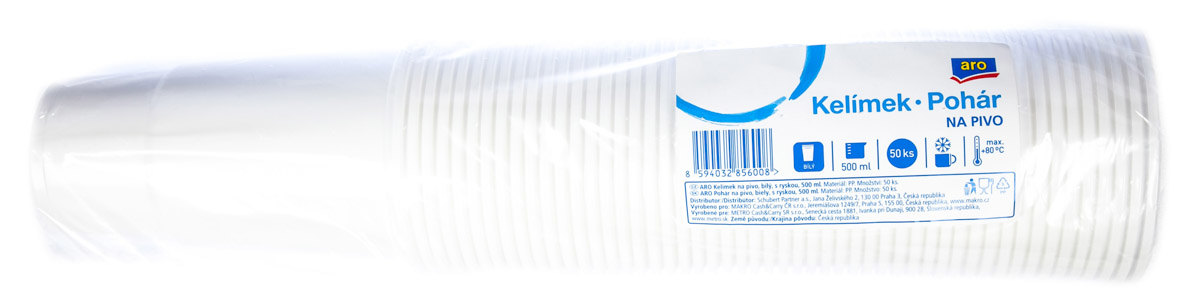 aro Kelímek na pivo 500 ml bílý 50 ks