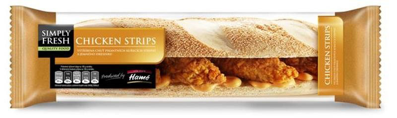 SIMPLY FRESH Bageta chicken strips chlaz. 186 g