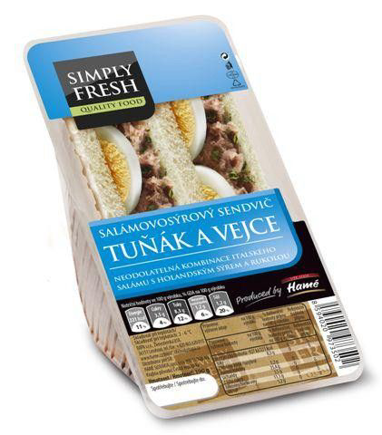 SIMPLY FRESH Sandwich Tuňák a vejce chlaz. 190 g