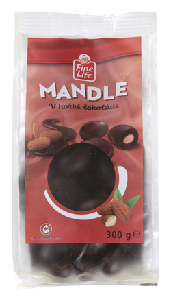 Fine Life Mandle v hořké čokoládě 300 g