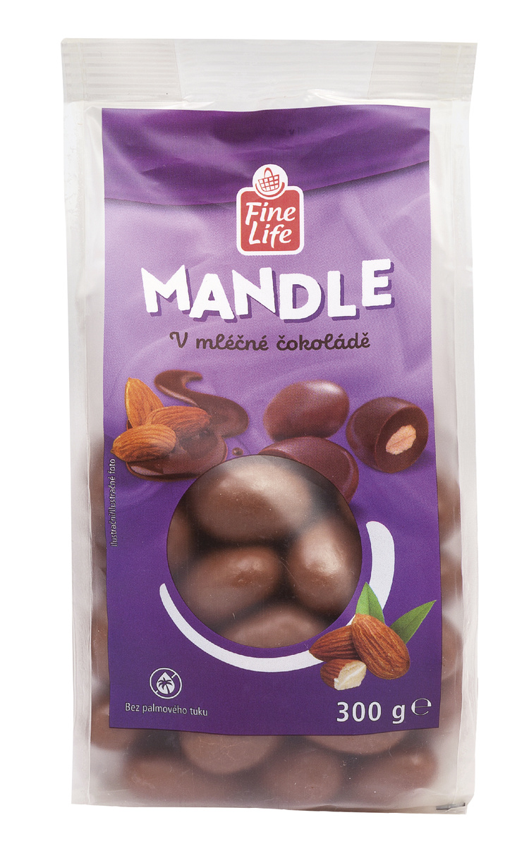 Fine Life Mandle v mléčné čokoládě 300 g