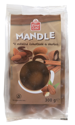 Fine Life Mandle v mléčné čokoládě+skořice 300 g