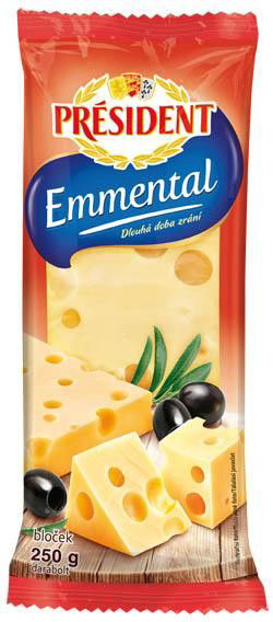PRÉSIDENT Emmentál sýr bloček chlaz. 250 g