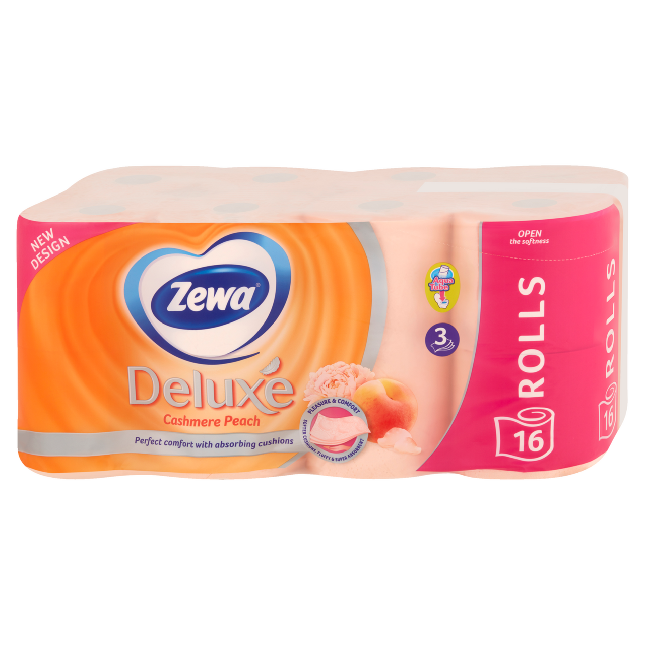 Zewa DeLuxe Cashmere Peach Toaletní papír 3vrstvý 150 útržků 19,3 m 16 ks