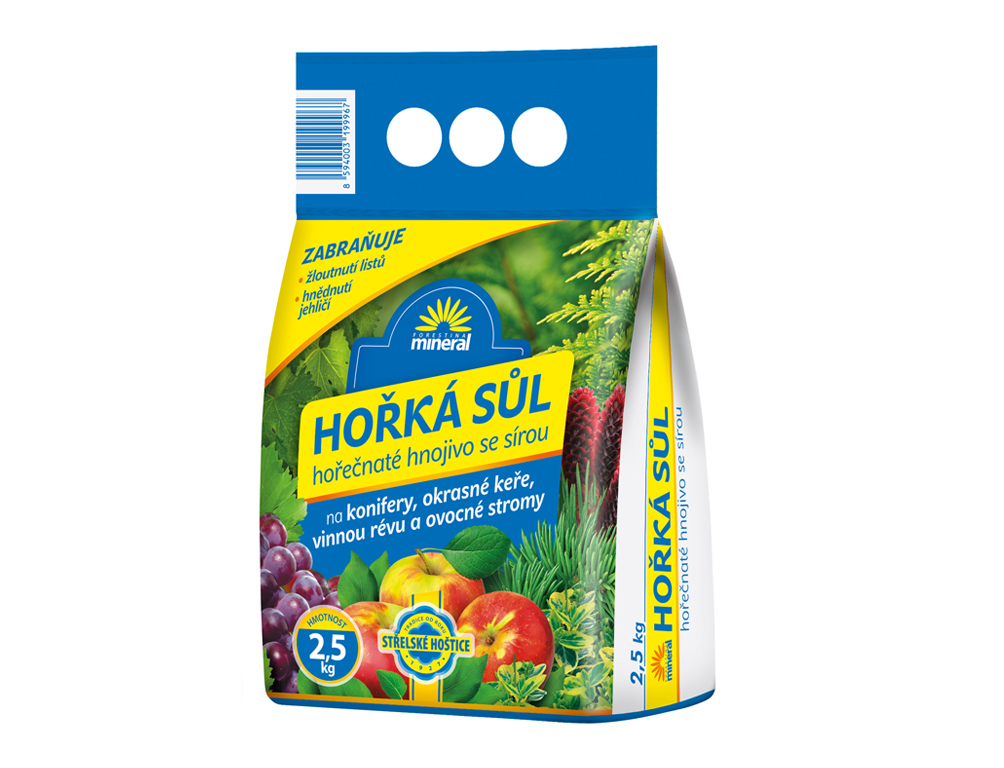 Hořká sůl hnojivo se sírou Střelské hoštice 2,5 kg 1 ks
