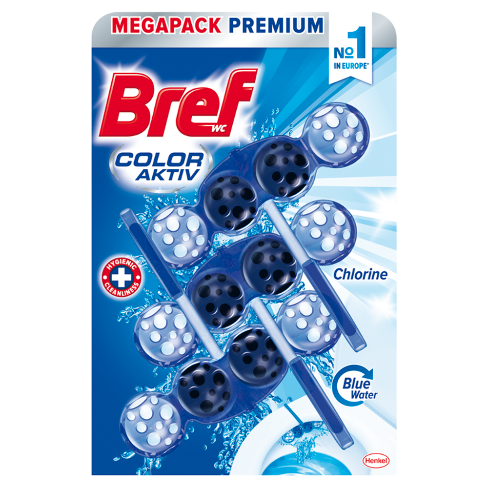 Bref WC Color Aktiv blok Blue Water Chlorine 3 x 50 g