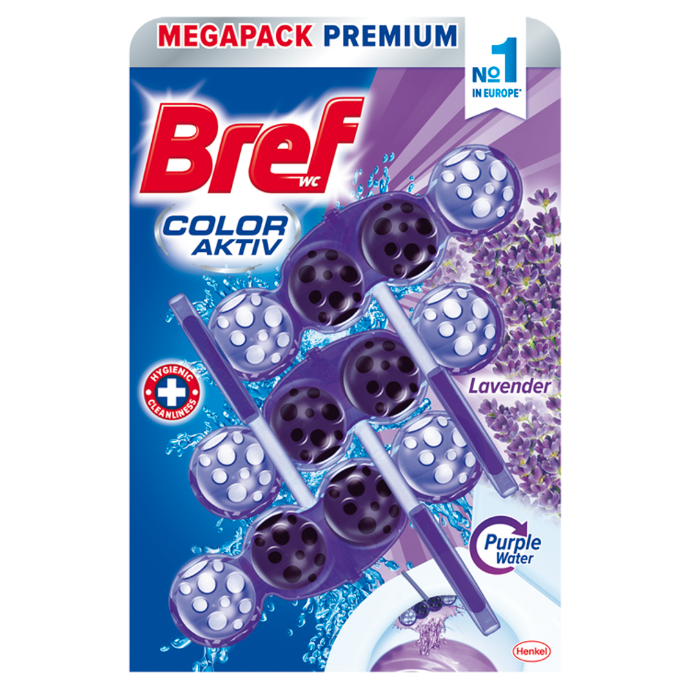 Bref WC Color Aktiv Lavender Purple Water 3 x 50 g