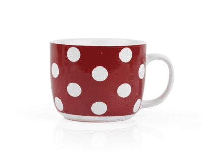 Hrnek polévkový s puntíky 730 ml keramika červený 1 ks