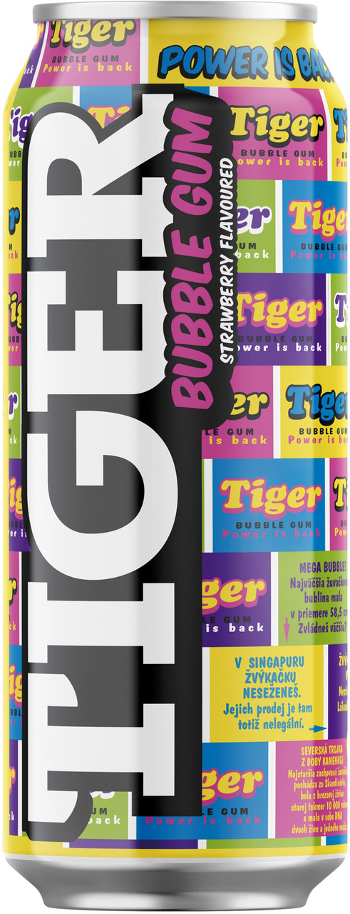 TIGER Energy Bubble Gum energetický nápoj 12 x 500 ml
