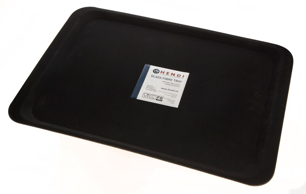 HENDI Podnos pogumovaný/skleněný 37 x 53 cm černý 1 ks