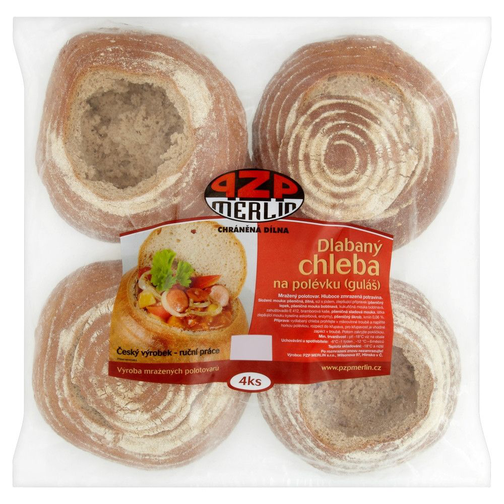 MERLIN Chléb polévkový dlabaný mraž. 4 x 250 g