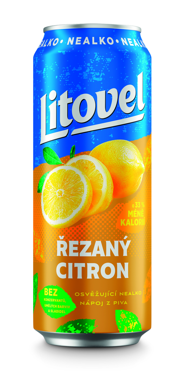 Litovel Řezaný Pivo nealkoholické citron 6 x 500 ml plech