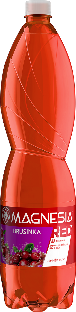 MAGNESIA RED Voda minerální jemně perlivá brusinka 6 x 1,5 l