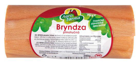 AGROFARMA Brynza plnotučná chlaz. 250 g dýha