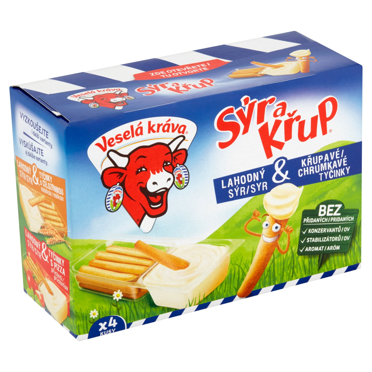 Veselá kráva Sýr a křup přírodní chlaz. 140 g/ 4 ks
