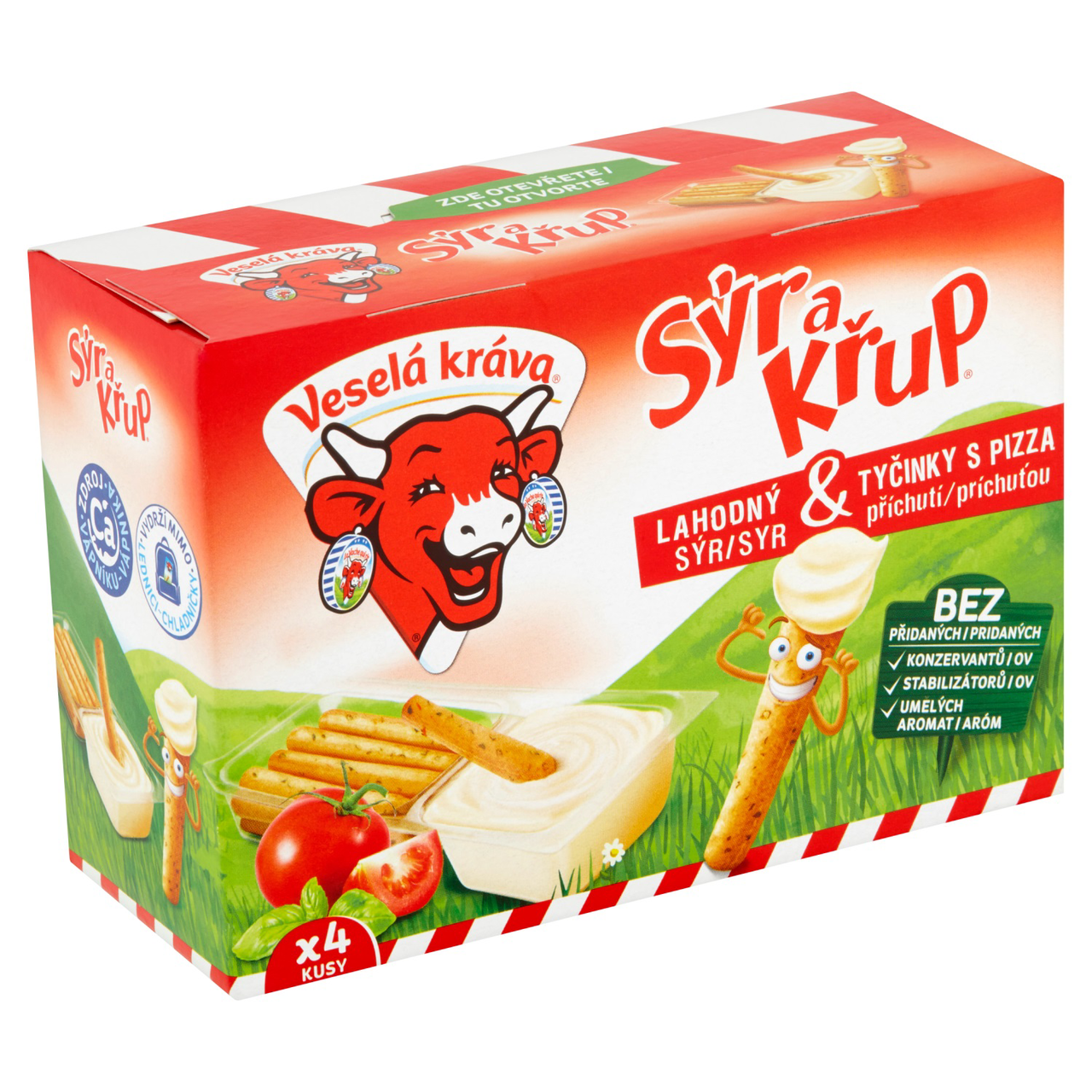 Veselá kráva Sýr a křup pizza tyčinky chlaz. 140 g