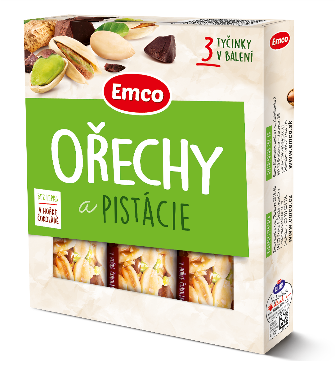 Emco Tyčinka ořechy pistácie 3 x 35 g