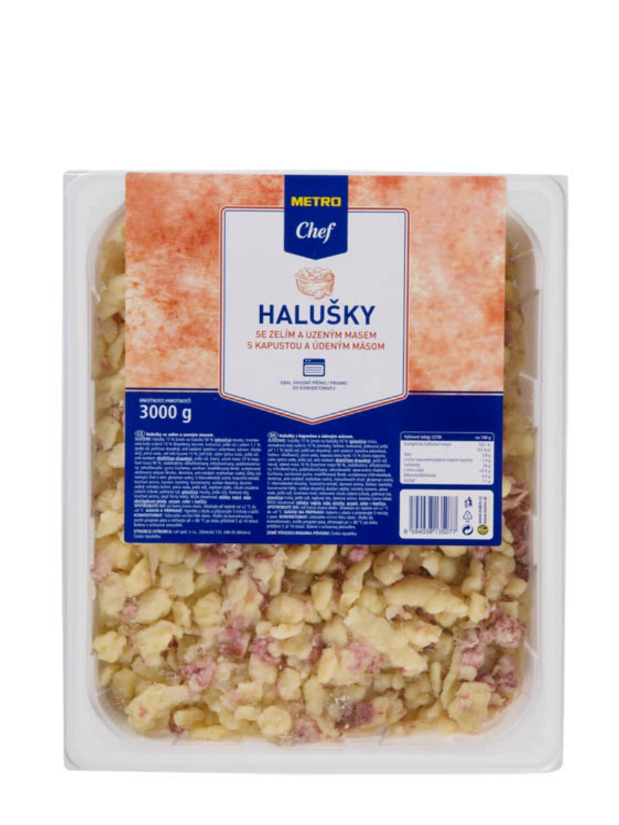 METRO Chef Halušky se zelím a uzeným masem chlaz. 3 kg