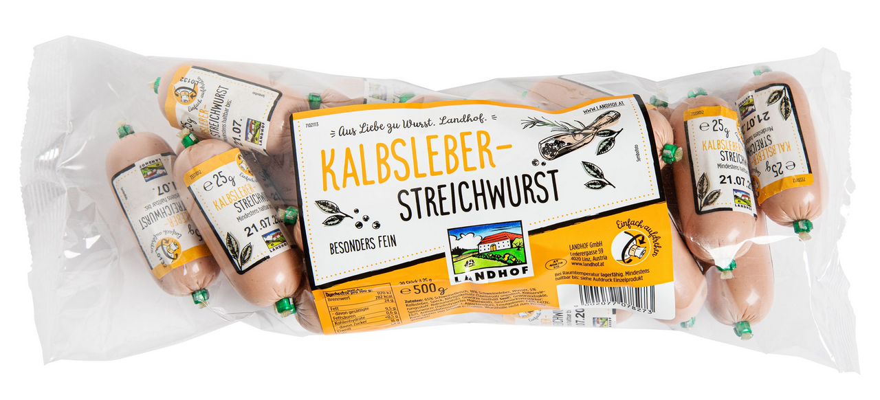 LANDHOF Paštika s telecími játry chlaz. 20 x 25 g