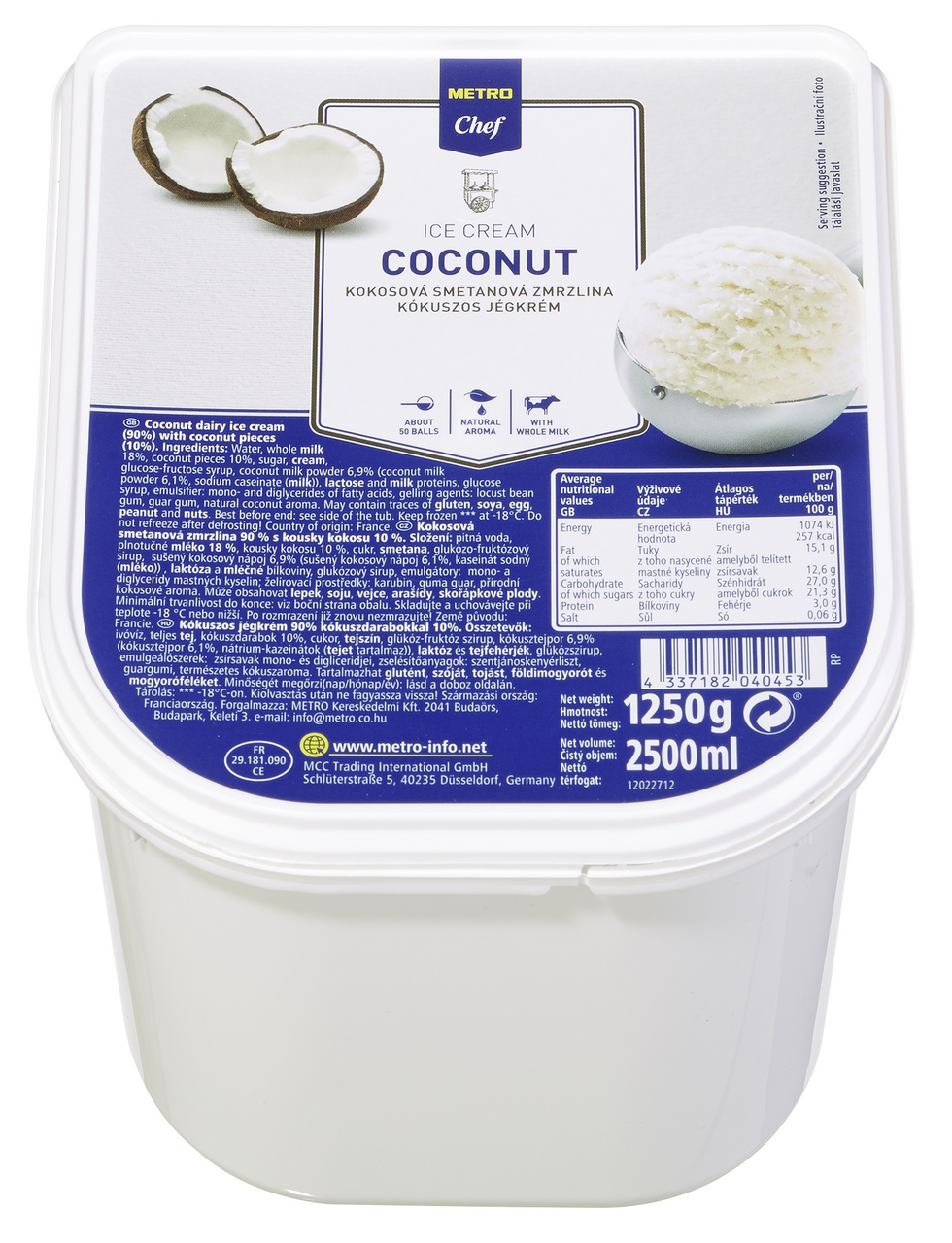 METRO Chef Zmrzlina kokosová mraž. 2,5 l