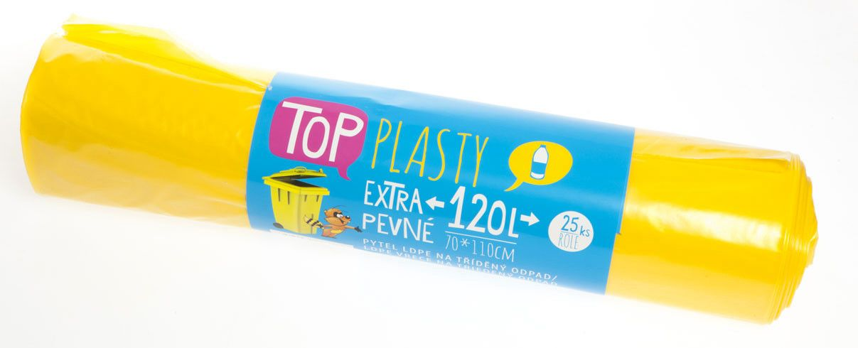 OBRA Pytle na tříděný odpad plast extra silné 120L žluté 25 ks